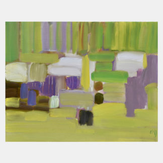 Obraz abstrakcyjny tonacja zielono-fioletowa