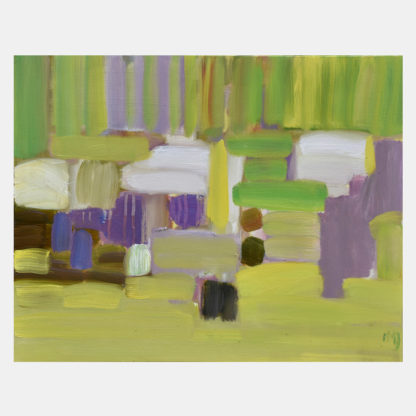 Obraz abstrakcyjny tonacja zielono-fioletowa