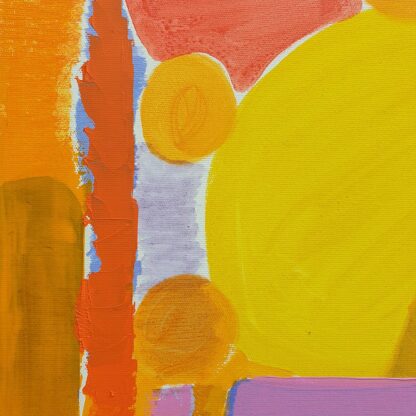 obraz abstrakcyjny w tonacji pomarańczowo-różowej – zbliżenie na fragment